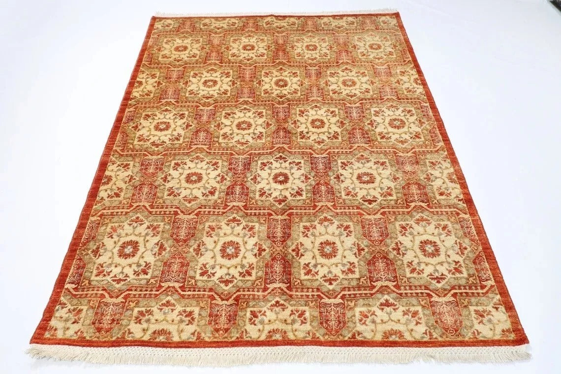 159 x 214 cm | Ziegler Tribal Hand Knotted Veg Dye Wool Carpet