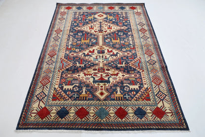 160 x 212 cm | Fine Afghan Tribal Hand Knotted Veg Dye Wool Carpet