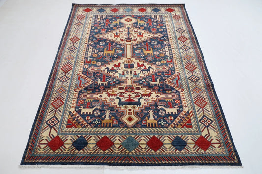160 x 212 cm | Fine Afghan Tribal Hand Knotted Veg Dye Wool Carpet