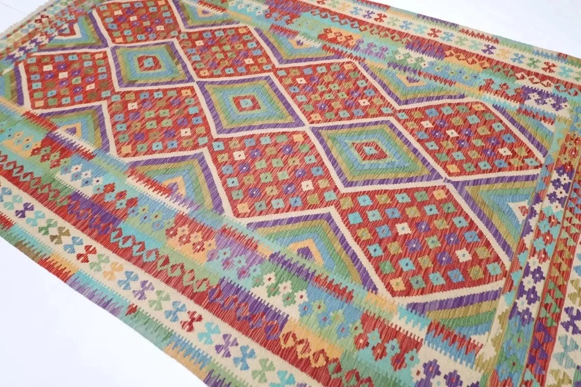 201 x 301 cm | Flat Weaved Afghan Tribal Hand Knotted Kilim
