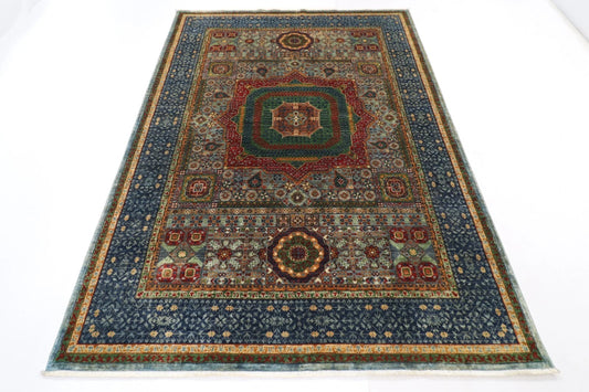 174 x 246 cm | Mamluk Afghan Tribal Hand Knotted Veg Dye Wool Carpet