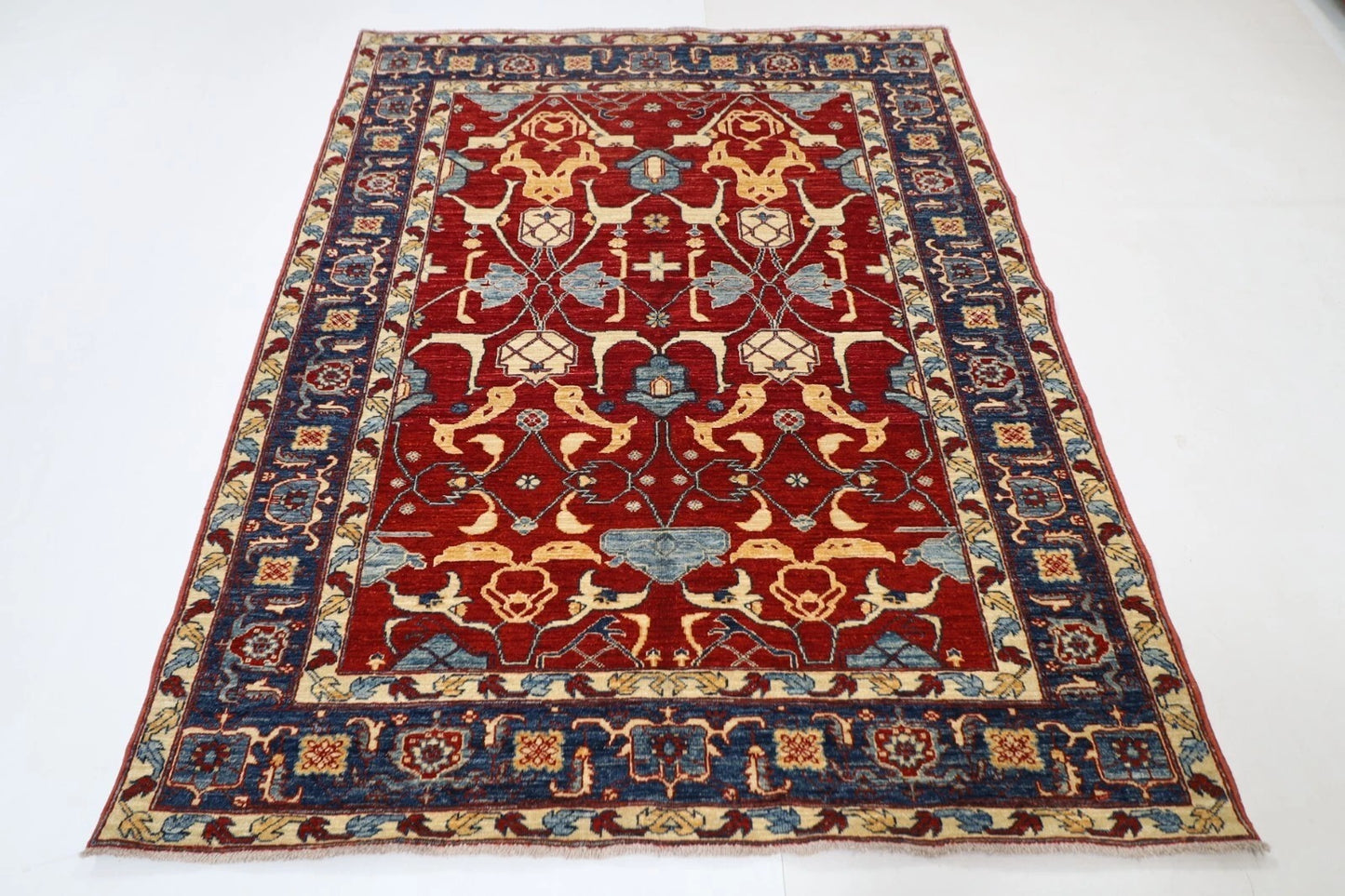 159 x 205 cm | Bidjar Afghan Tribal Hand Knotted Veg Dye Wool Carpet