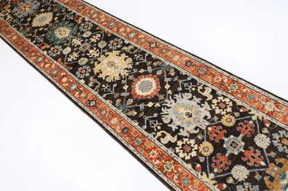 81 x 441 cm | Brown Afghan Tribal Hand Knotted Wool Runner