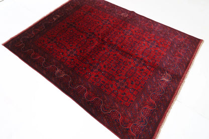 153 x 200 cm | Belgic Tribal Hand Knotted Veg Dye Wool Carpet
