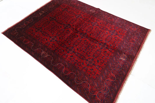 153 x 200 cm | Belgic Tribal Hand Knotted Veg Dye Wool Carpet