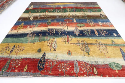 248 x 301 cm | Landscape Afghan Tribal Hand Knotted Carpet