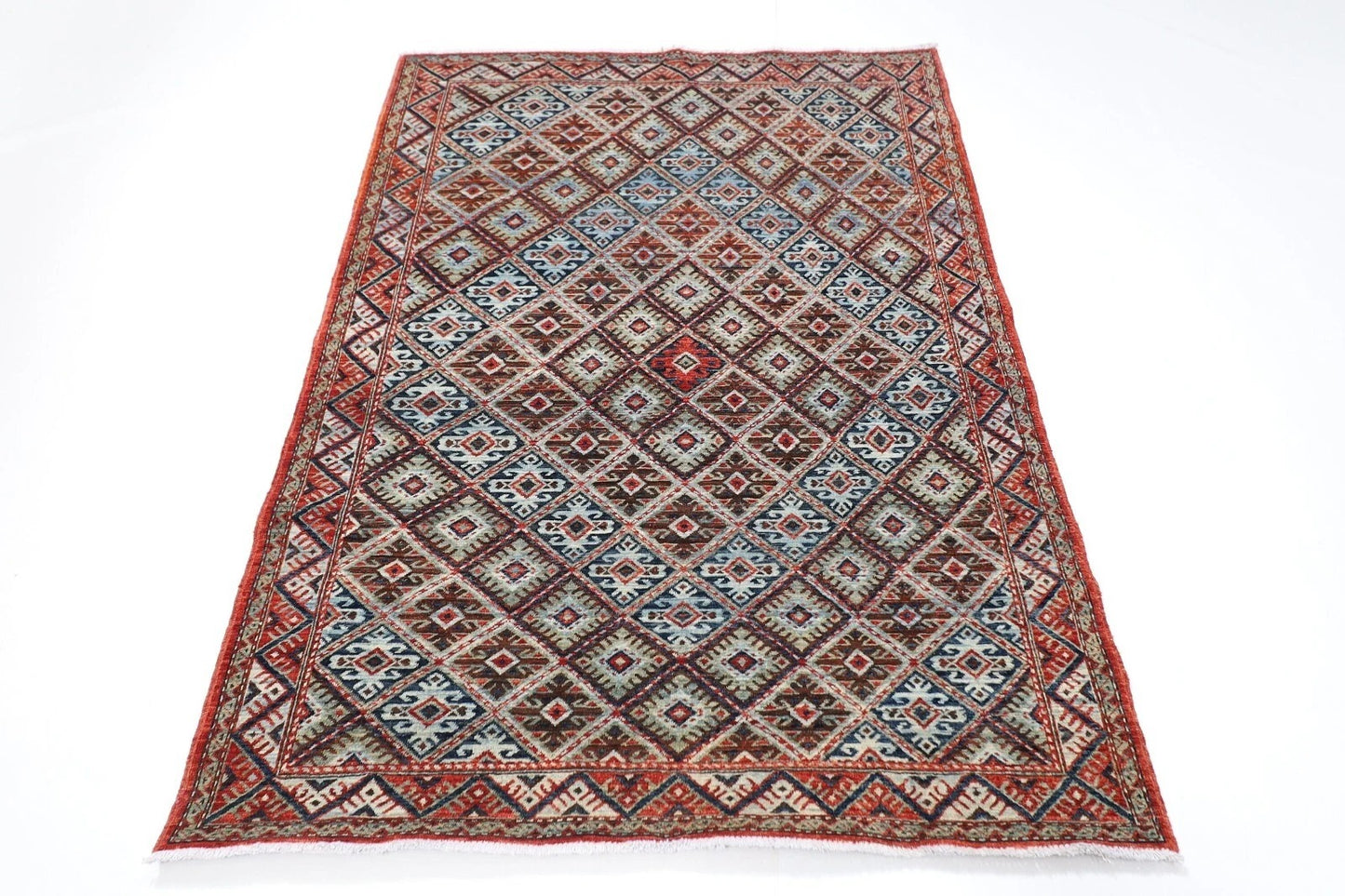 129 x 183 cm | Afghan Tribal Hand Knotted Veg Dye Wool carpet