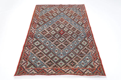 129 x 183 cm | Afghan Tribal Hand Knotted Veg Dye Wool carpet