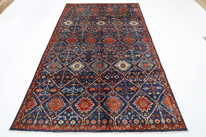 180 x 274 cm |  Afghan Blue Tribal Hand Knotted Veg Dye Wool carpet