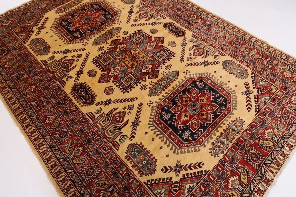 197 x 273 cm | Shirvan Afghan Tribal Hand Knotted Carpet