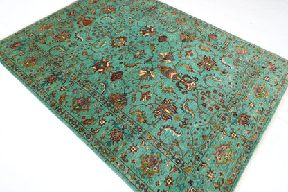181 x 245 cm | Sultani Afghan Tribal Hand Knotted Veg Dye Wool Carpet