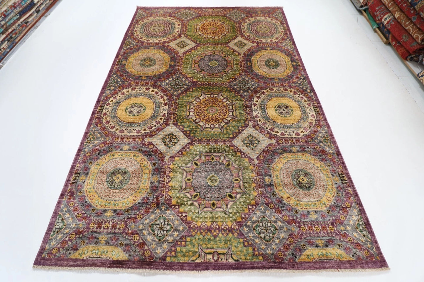 197 x 295 cm | Mamluk Afghan Tribal Hand Knotted Carpet