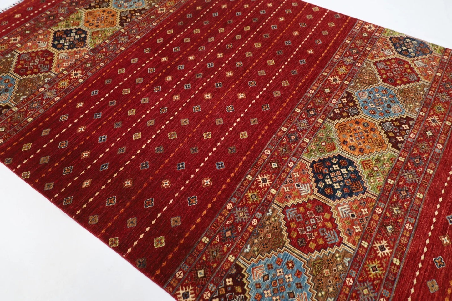 208 x 314 cm | Mamluk Afghan Tribal Hand Knotted Carpet