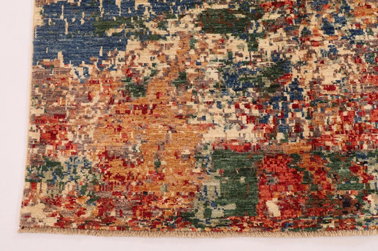 126 x 186 cm | Abstract Afghan Tribal Hand Knotted Veg Dye Wool carpet