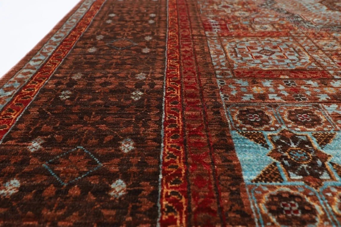 160 x 195 cm | Mamluk Afghan Tribal Hand Knotted Veg Dye Wool Carpet