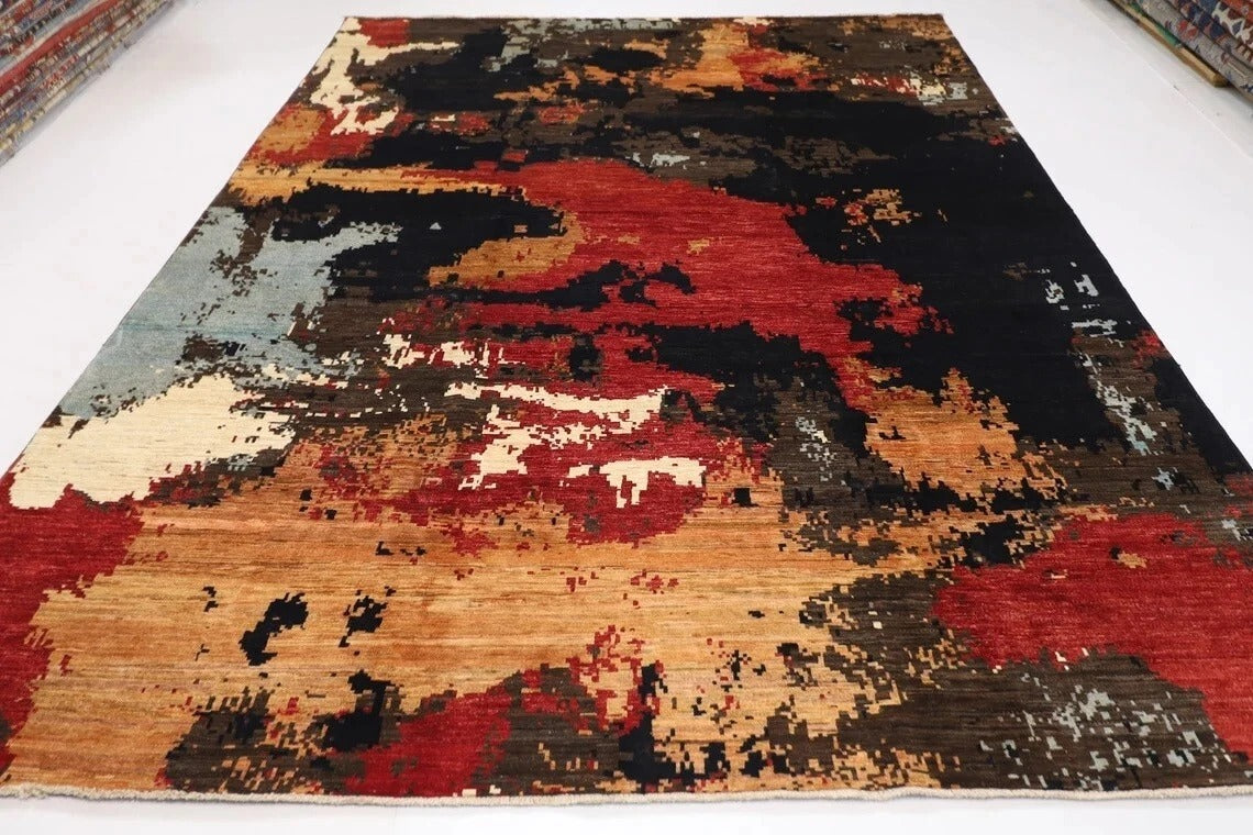 253 x 352 cm | Abstract Afghan Hand Knotted Carpet