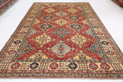 231 x 336 cm | Kazak Afghan Tribal Hand Knotted Carpet
