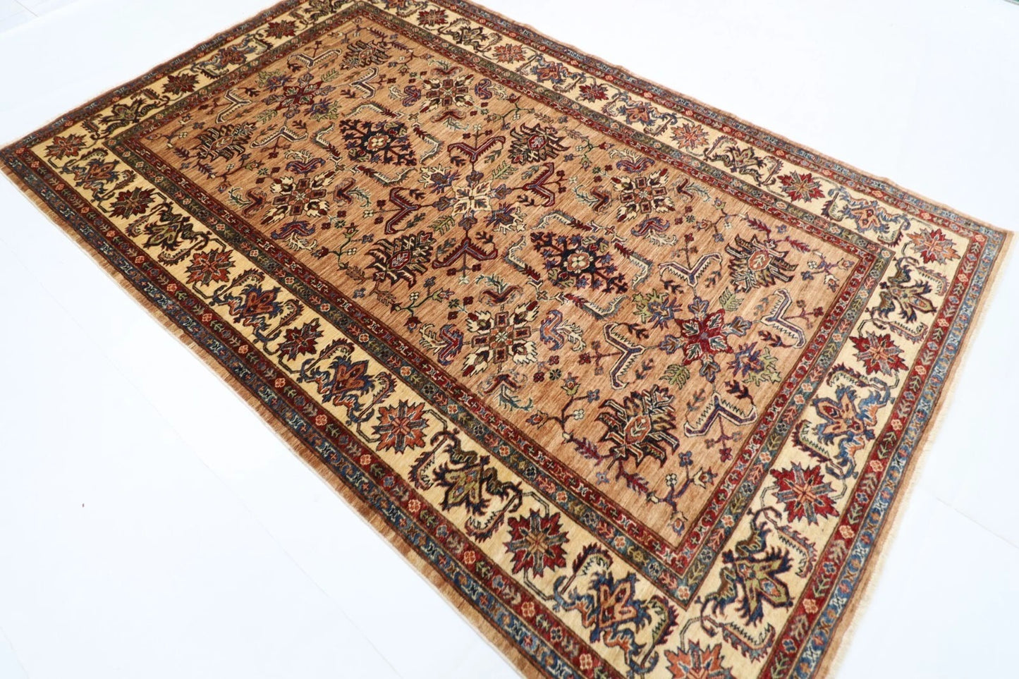 176 x 276 cm |  Kazak Gold Afghan Tribal Hand Knotted Veg Dye Wool carpet