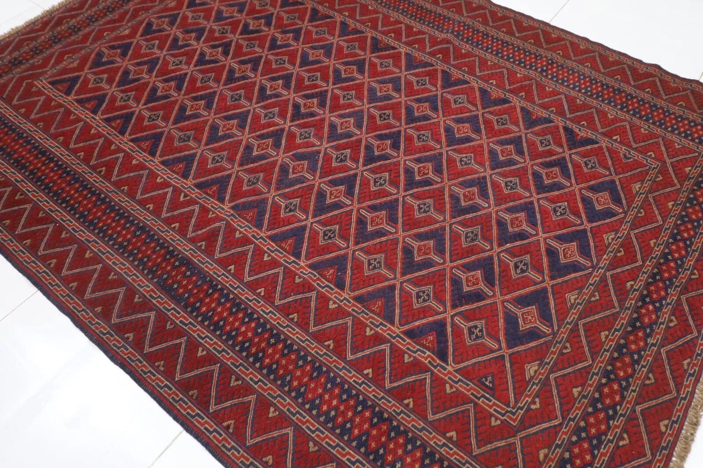 202 x 265 cm | Flat Weaved Carpet Kilim Afghan Tribal Hand Knotted Carpet