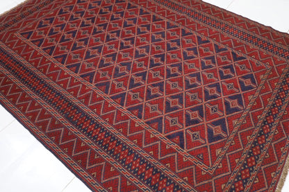202 x 265 cm | Flat Weaved Carpet Kilim Afghan Tribal Hand Knotted Carpet