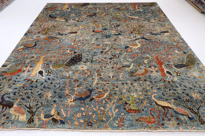 252 x 299 cm | Birds Afghan Tribal Hand Knotted Carpet