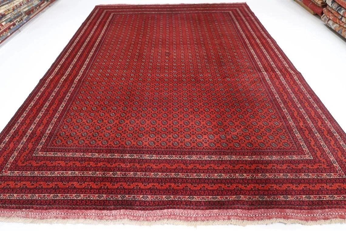 250 x 346 cm | Mori Bokhara Afghan Tribal Hand Knotted Carpet
