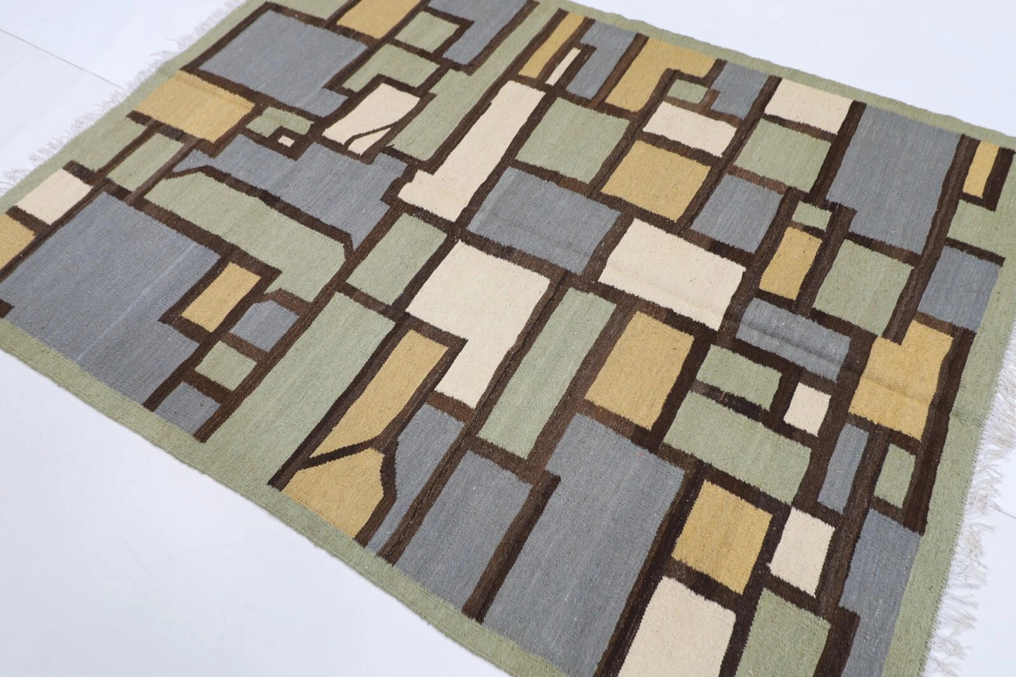 153 x 205 cm | Flat Weave Afghan Tribal Hand Knotted Veg Dye Wool Kilim