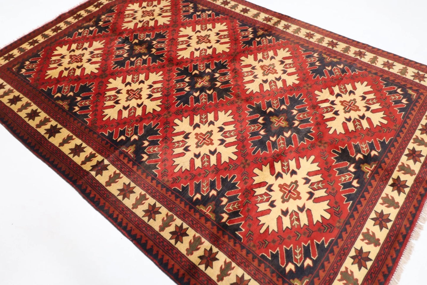 174 x 248 cm | Maranoce Afghan Tribal Hand Knotted Veg Dye Wool Carpet
