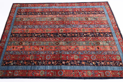 148 x 207 cm | Fine Afghan Tribal Hand Knotted Veg Dye Wool Carpet
