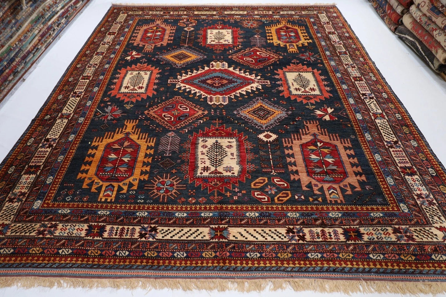 320 x 390 cm | Waziri Afghan Tribal Hand Knotted Carpet