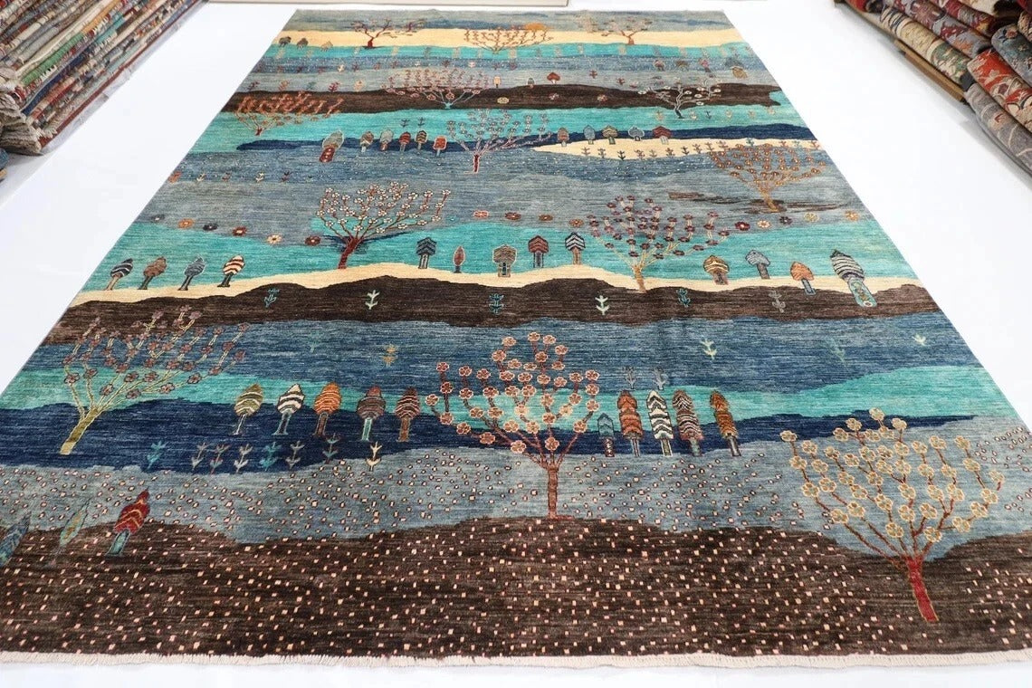 273 x 377 cm | Landscape Afghan Hand Knotted Carpet