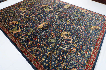 275 x 364 cm | Animal Hunting Afghan Tribal Hand Knotted Carpet