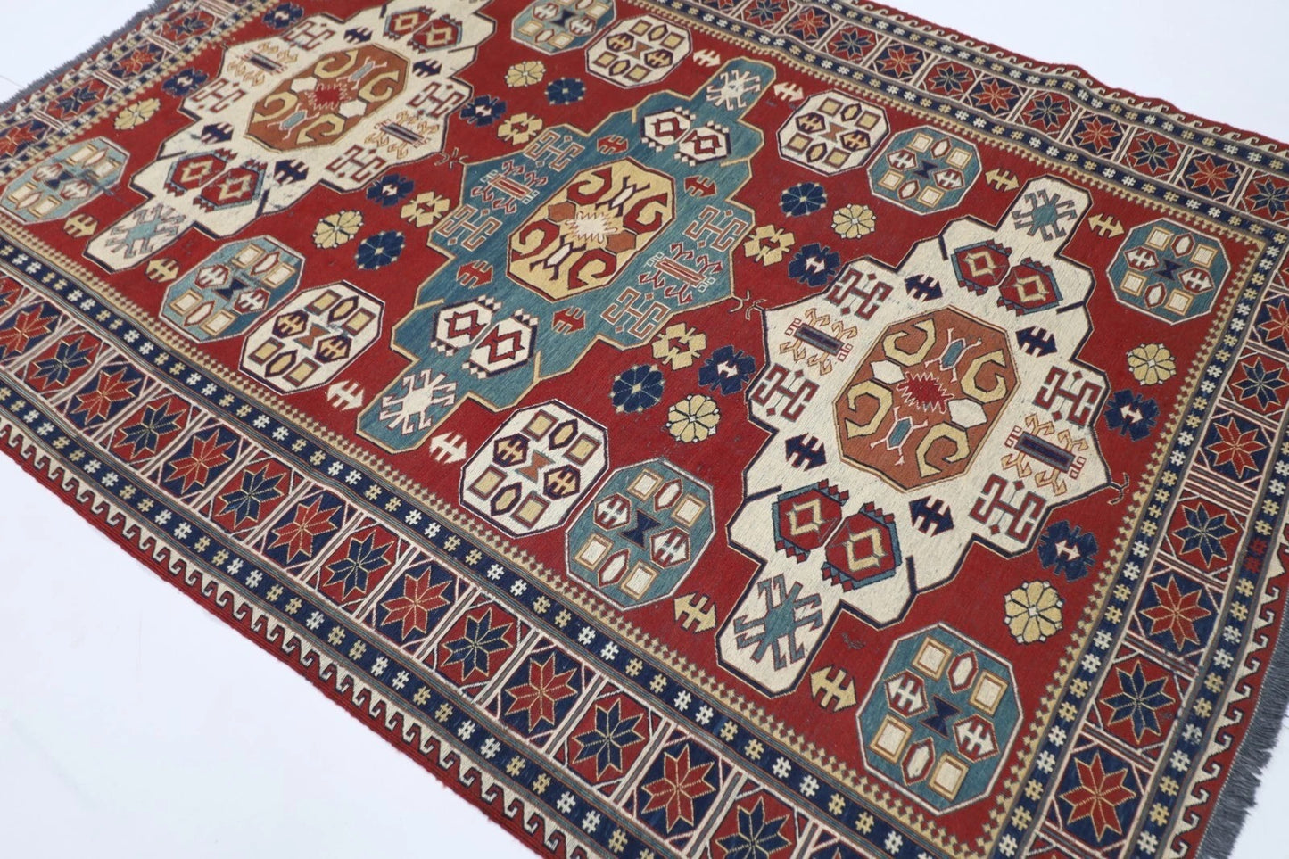 175 x 234 cm | Kilim Afghan Tribal Hand Knotted Veg Dye Wool Carpet