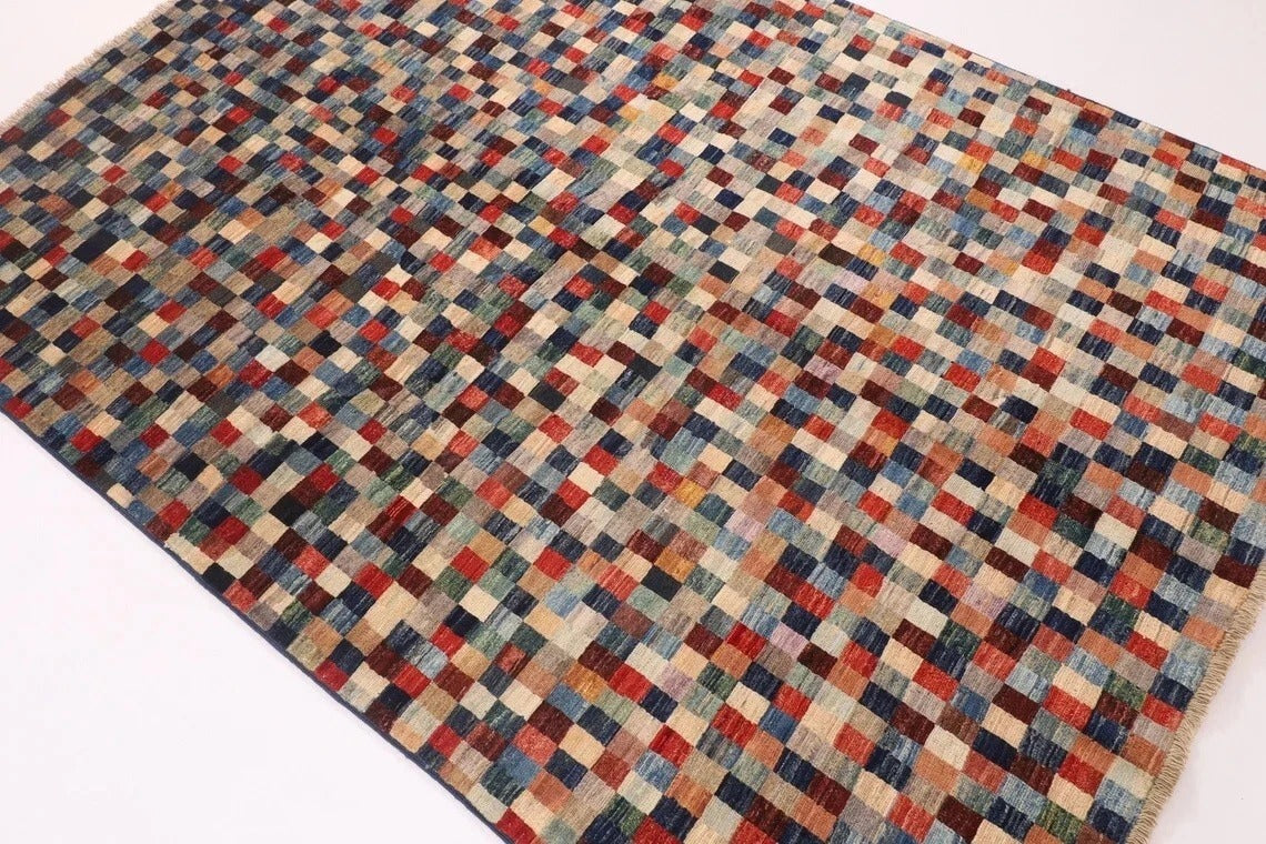 149 x 204 cm | Gabbeh Afghan Tribal Hand Knotted Veg Dye Wool Carpet