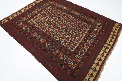 188 x 245 cm | Vintage Kilim Afghan Tribal Hand Knotted Veg Dye Wool Carpet