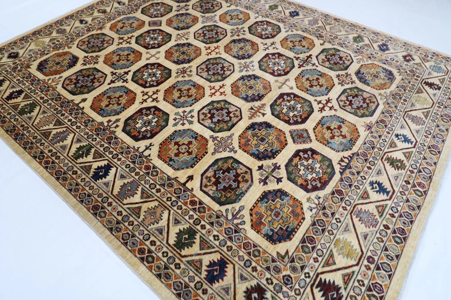 245 x 296 cm | Ersari Afghan Tribal Hand Knotted Carpet