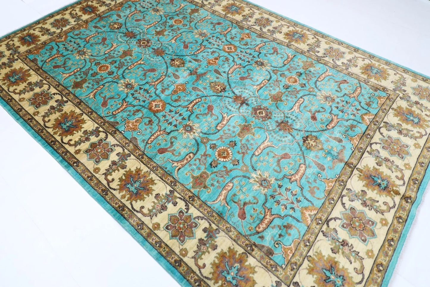 205 x 297 cm | Bidjar Turquoise Afghan Tribal Hand Knotted Carpet
