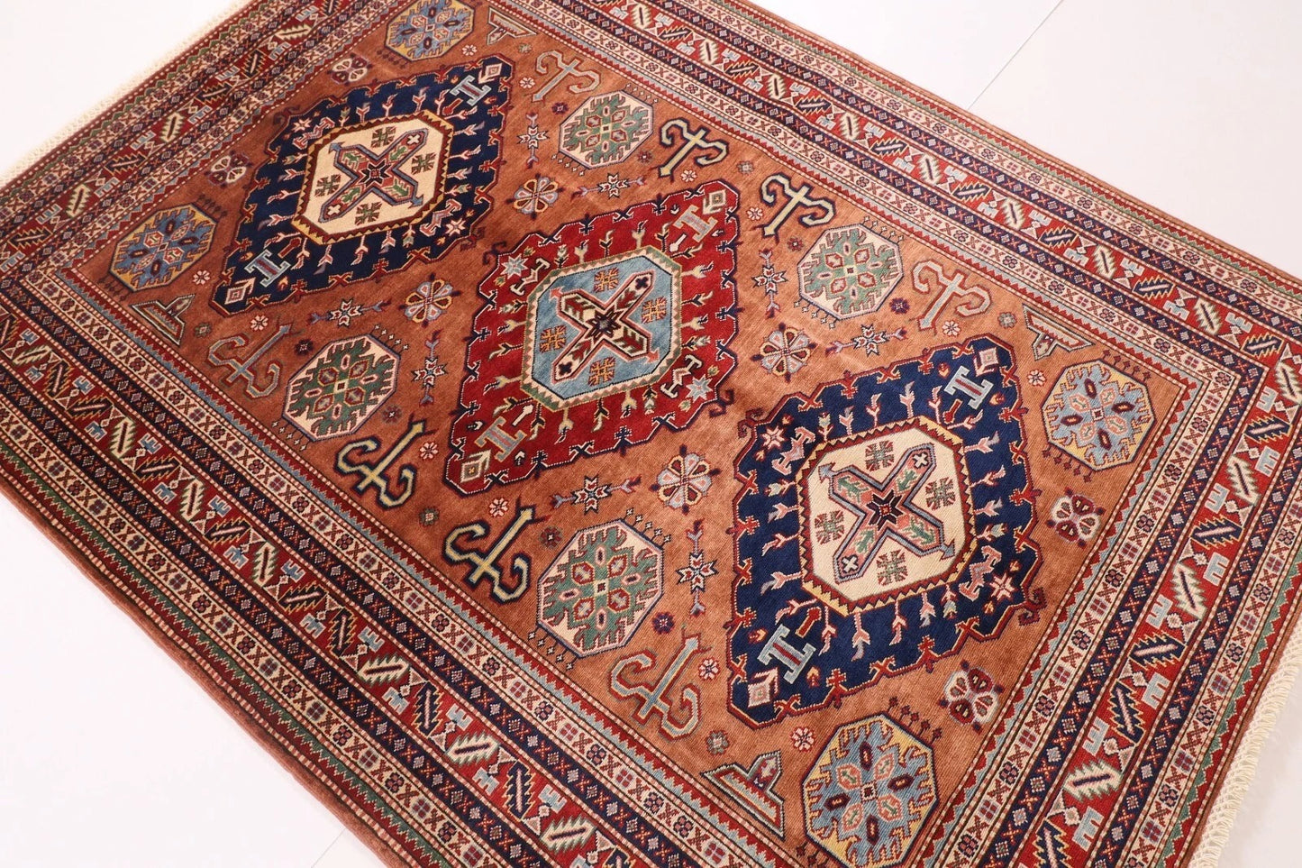 153 x 207 cm | Shirvan Afghan Tribal Hand Knotted Veg Dye Wool Carpet