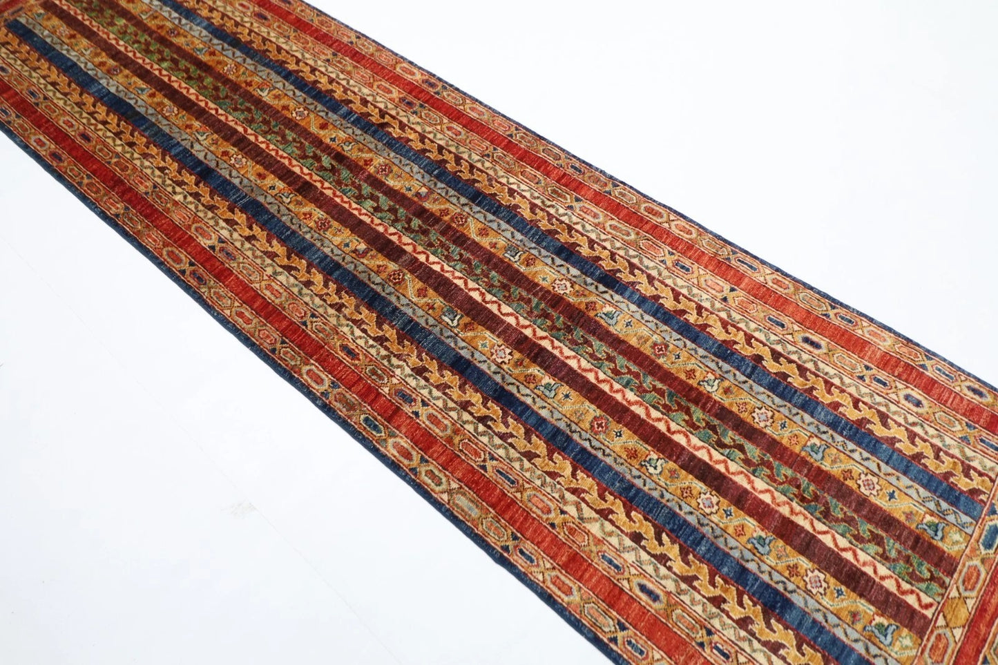 87 x 303 cm | Shawl Afghan Tribal Hand Knotted Wool Runner