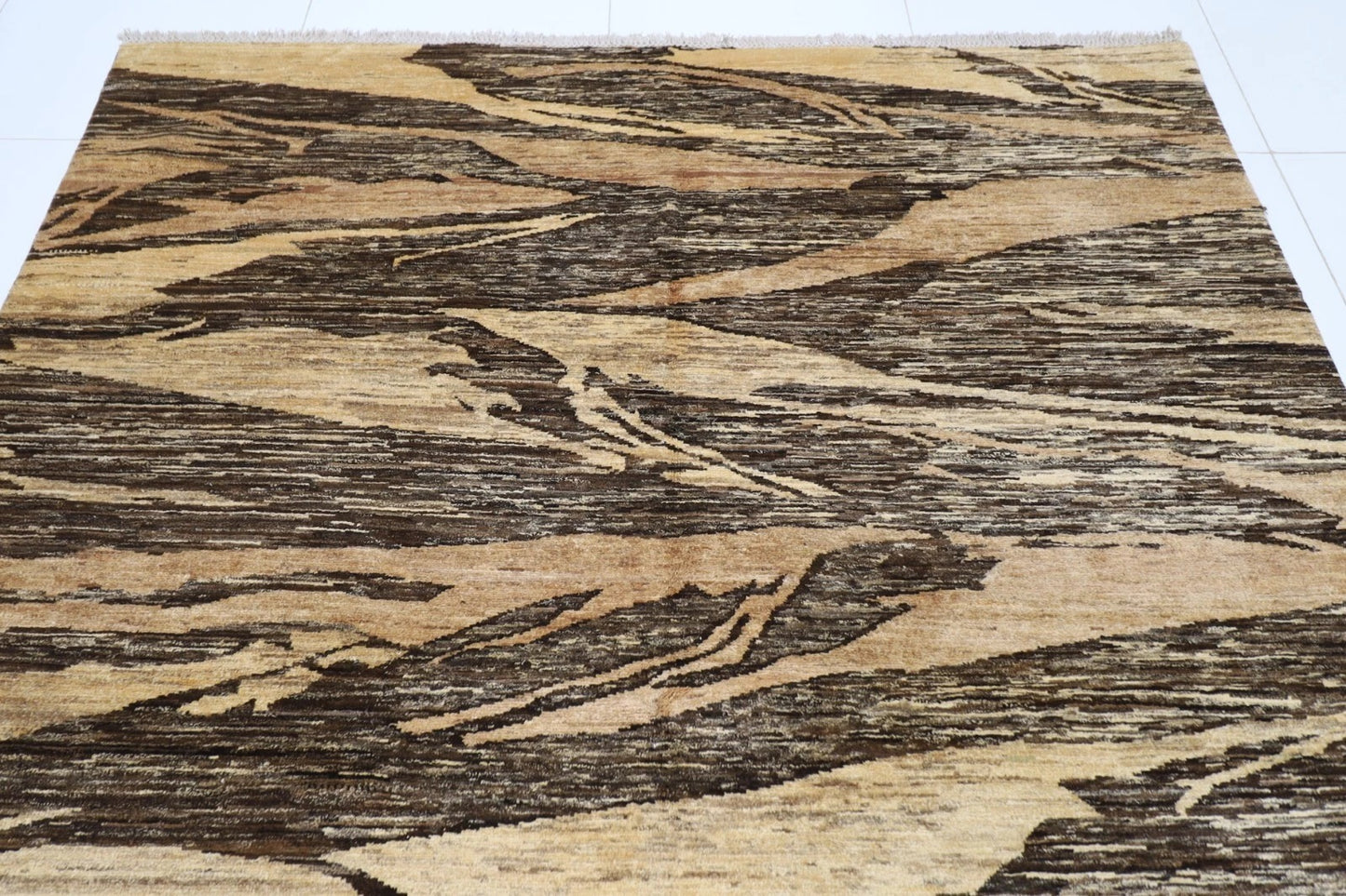 208 x 258 cm | Abstract Afghan Tribal Hand Knotted Carpet