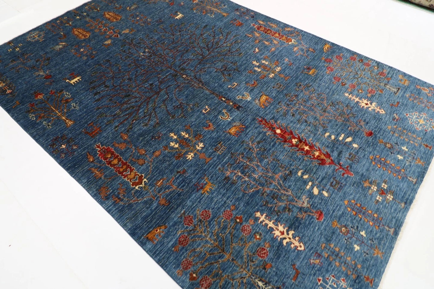 204 x 300 cm | Plants and Trees Afghan Tribal Hand Knotted Carpet