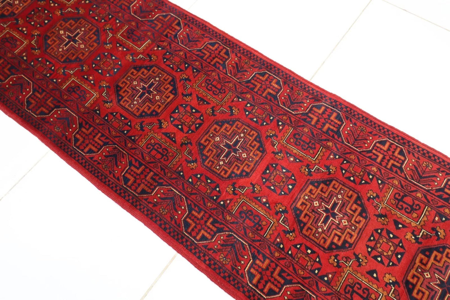78 x 285 cm | Bokhara Afghan Tribal Hand Knotted Wool Runner