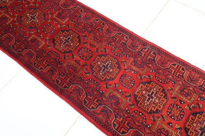 78 x 285 cm | Bokhara Afghan Tribal Hand Knotted Wool Runner