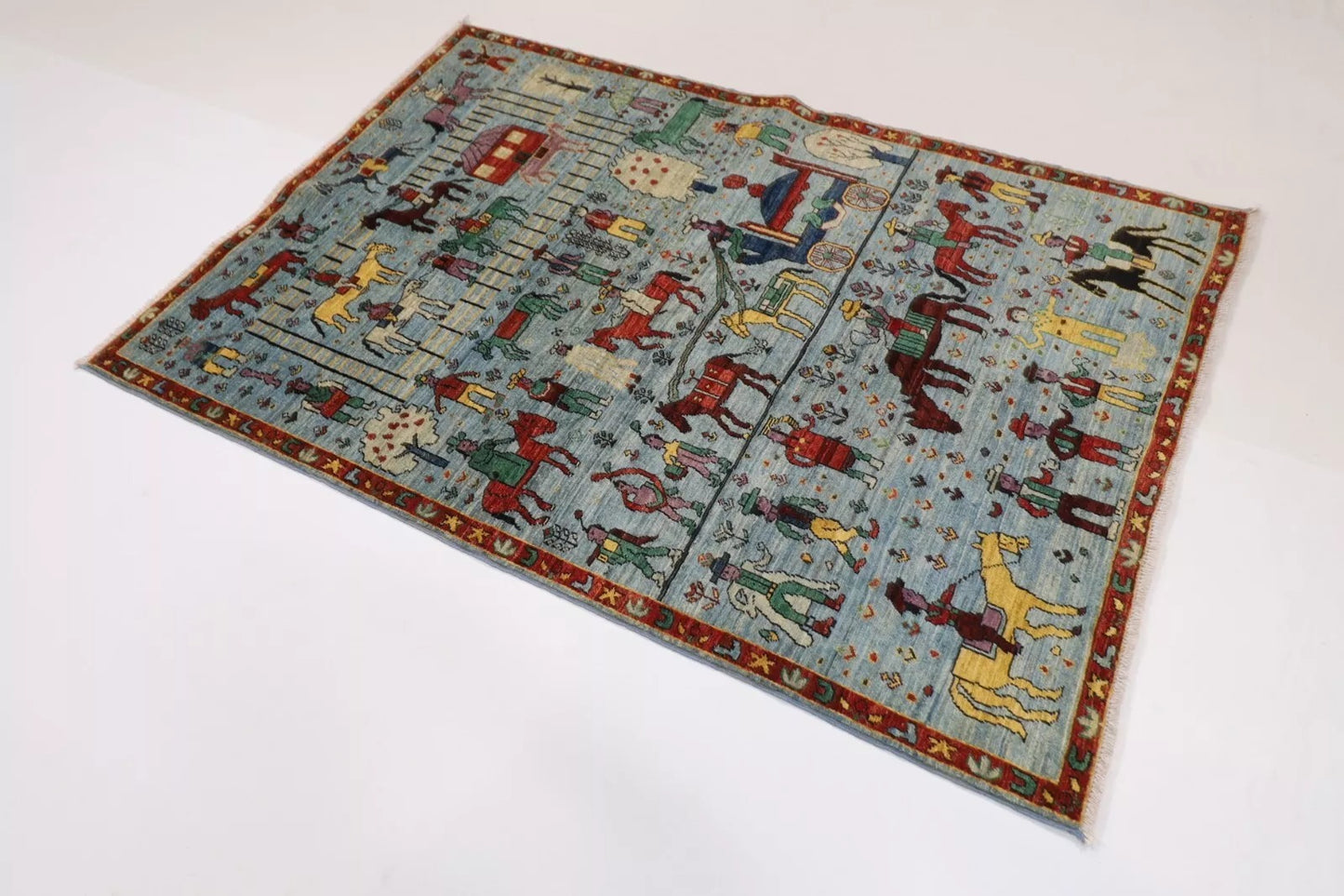 130 x 185 cm | Afghan Tribal Hand Knotted Veg Dye Wool carpet