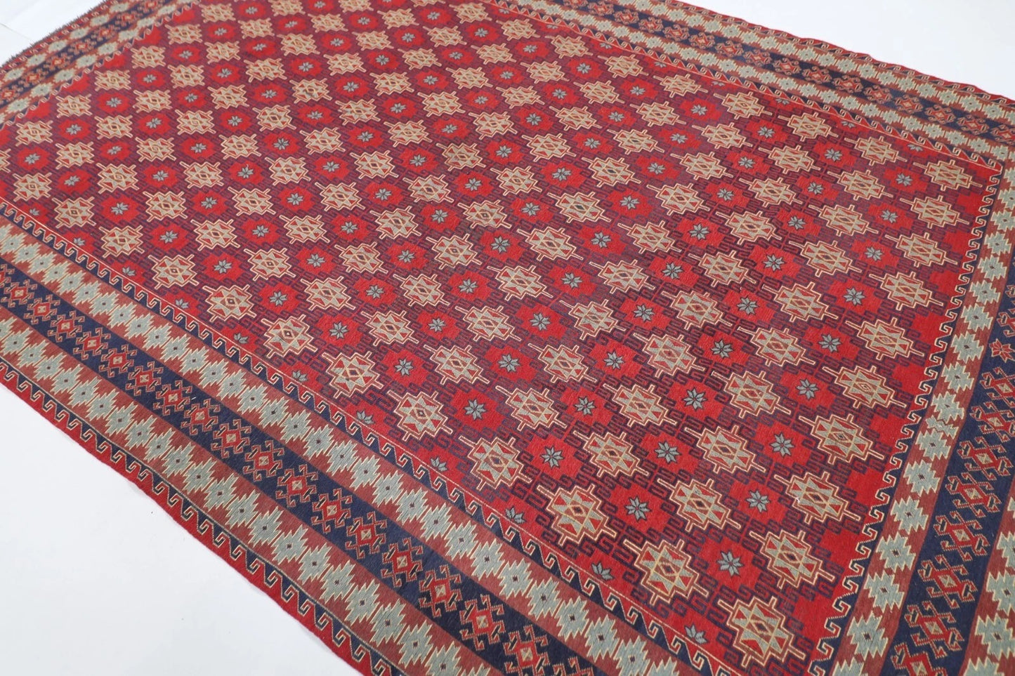 217 x 305 cm | Sumak Afghan Tribal Hand Knotted Kilim