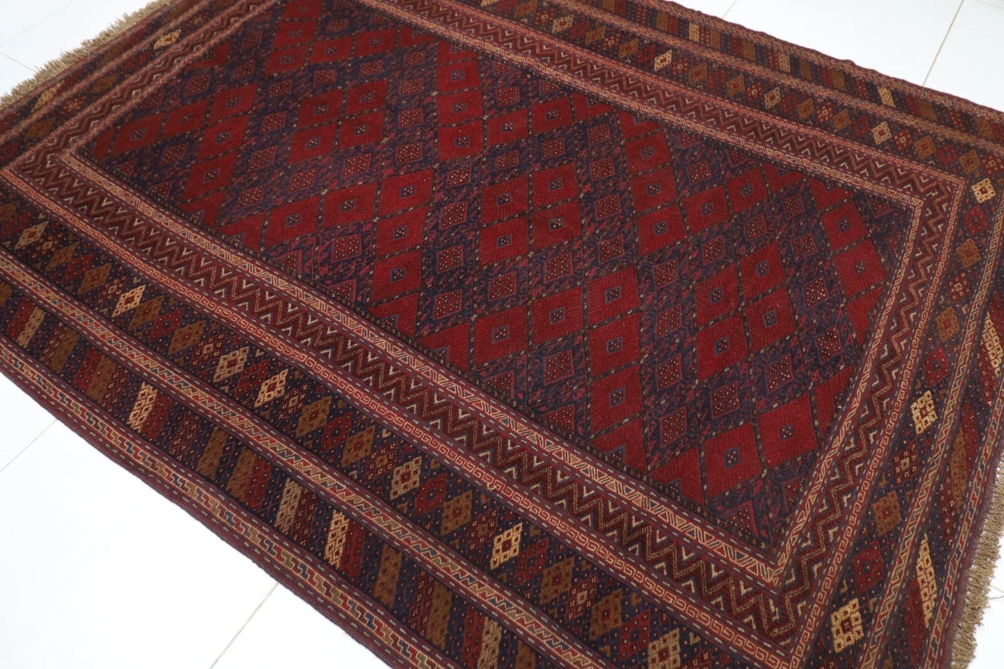 198 x 254 cm | Kilim Afghan Tribal Hand Knotted Veg Dye Wool Carpet