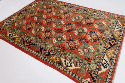 184 x 240 cm | Ersari Afghan Tribal Hand Knotted Veg Dye Wool Carpet