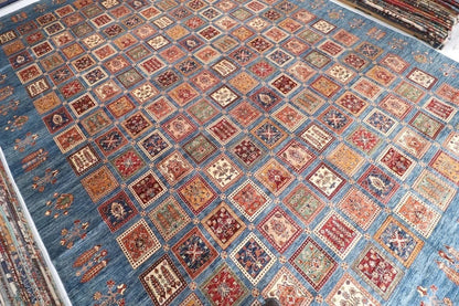 400 x 560 cm | Bakhtiari Large Size Area Rug Afghan Hand Knotted Carpet Blue Color Rug