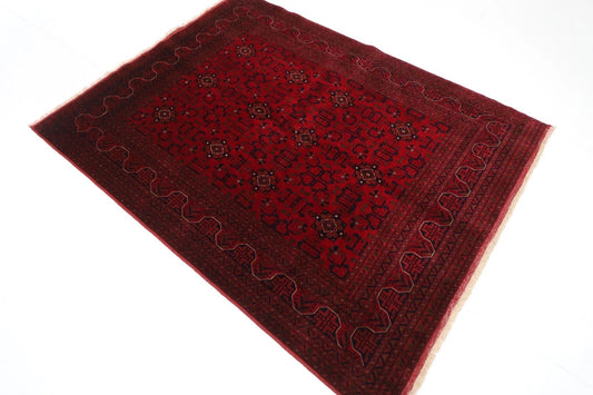 155 x 202 cm | Belgic Tribal Hand Knotted Veg Dye Wool Carpet