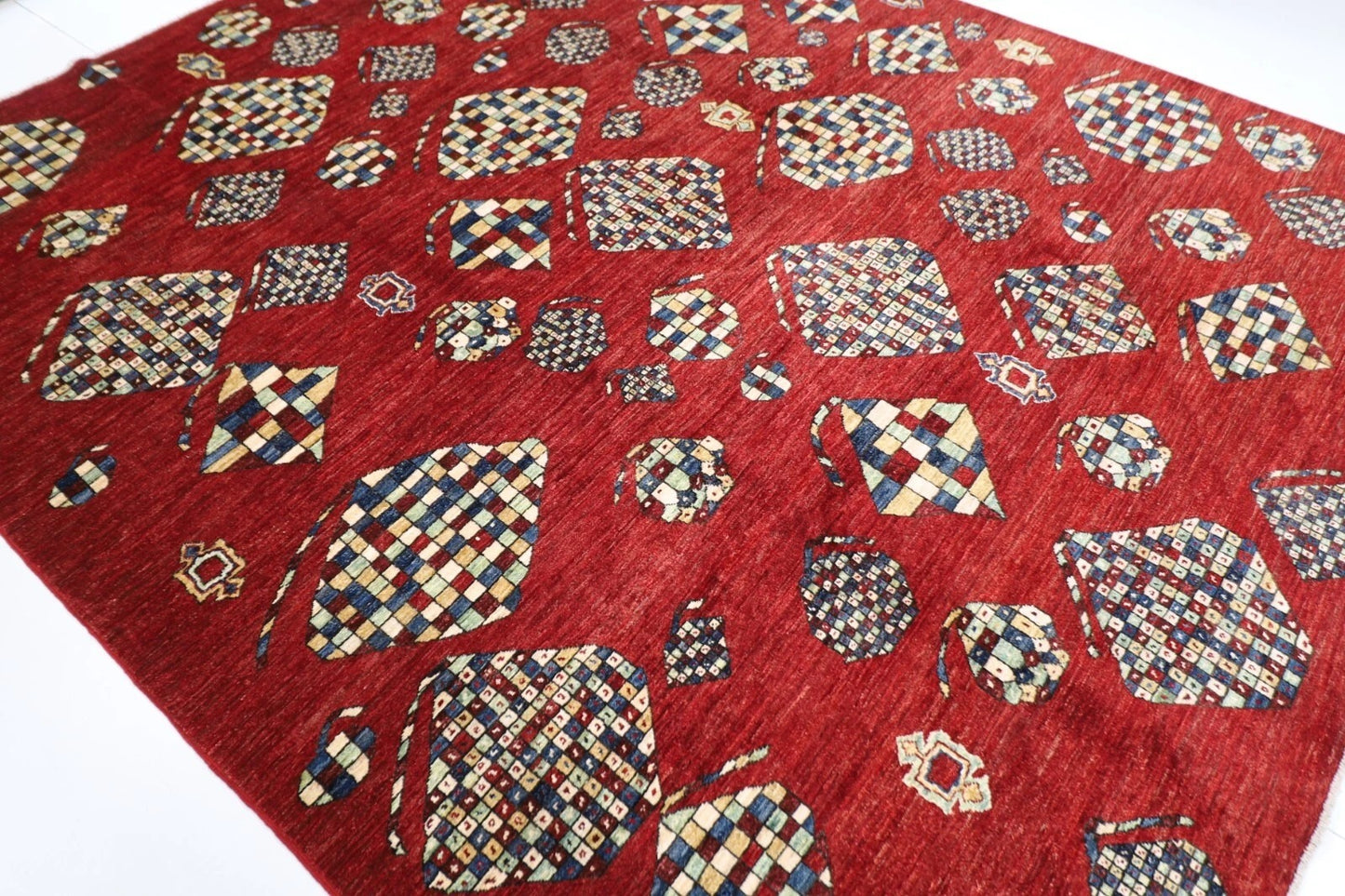 250 x 296 cm | Pomegranate Afghan Tribal Hand Knotted Carpet